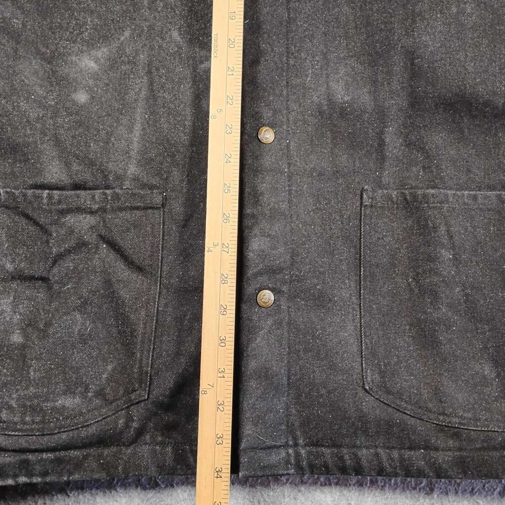Ben Davis Blanket Lined Chore Coat Jacket Mens XL Black Denim Canvas Workwear